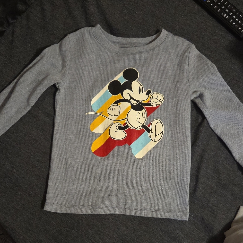 Disney Mickey Mouse Long Sleeve Tee - Blue with Multicolor Design